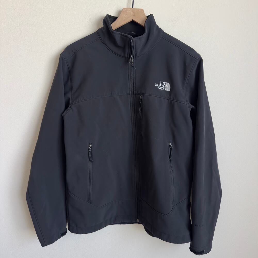 The North Face Men Size Medium Black Softshell Zipper Jacket Coat Lightweight